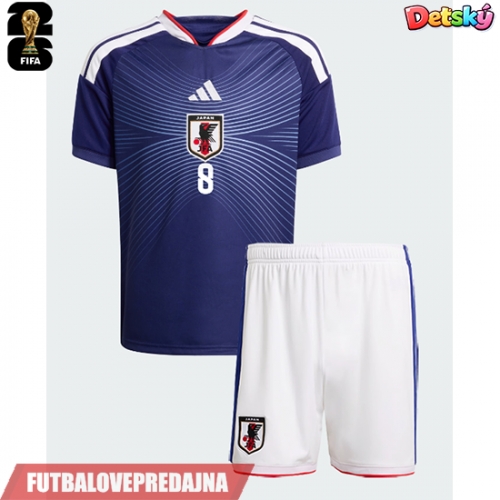 Lacne Dětský Futbalové dres Japonsko Takumi Minamino #8 MS 2026 Krátky Rukáv - Domáci (+ trenírky)
